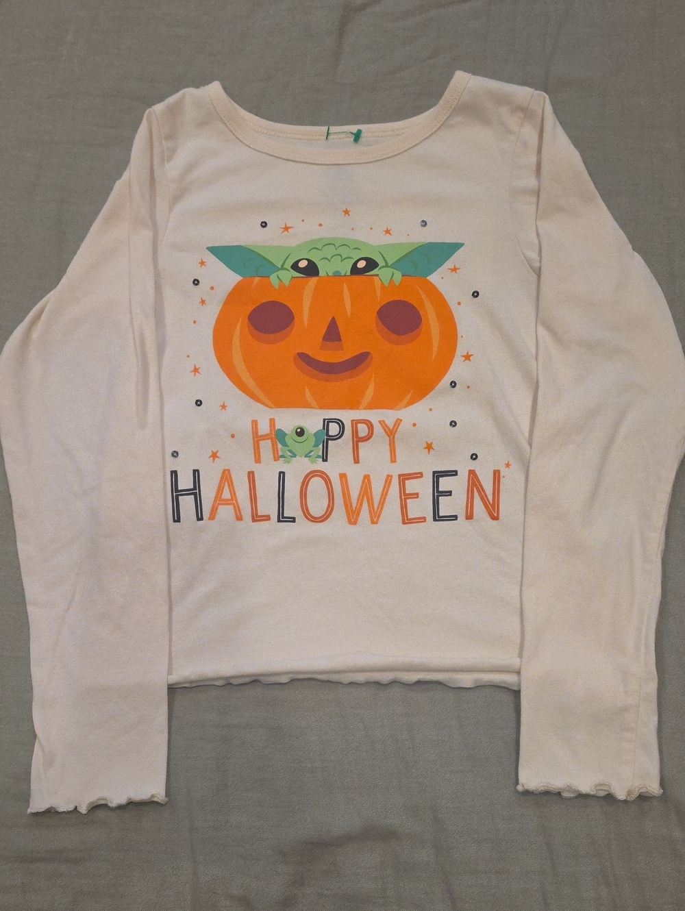 Disney Star Wars Grogu Happy Halloween Long Sleeve T-Shirt Tee, Girls M